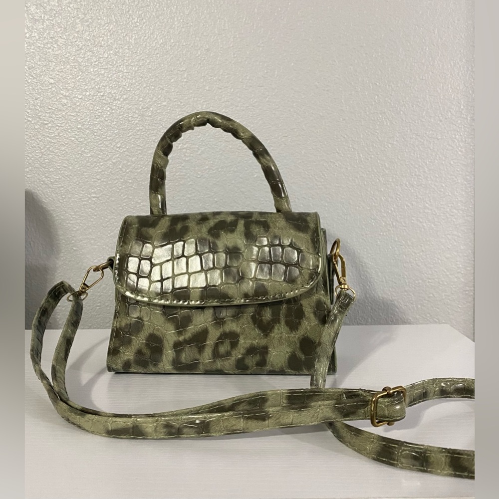 NEW Mini Crossbody Bag in Green Leopard Print